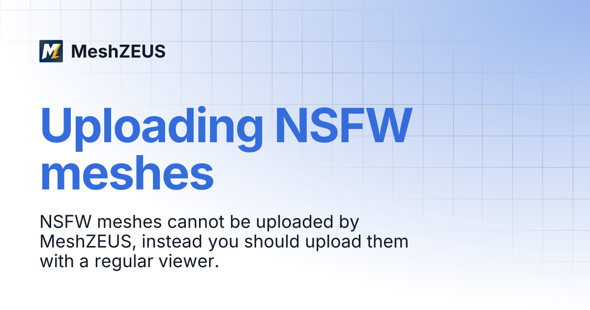 Uploading NSFW meshes | MeshZEUS